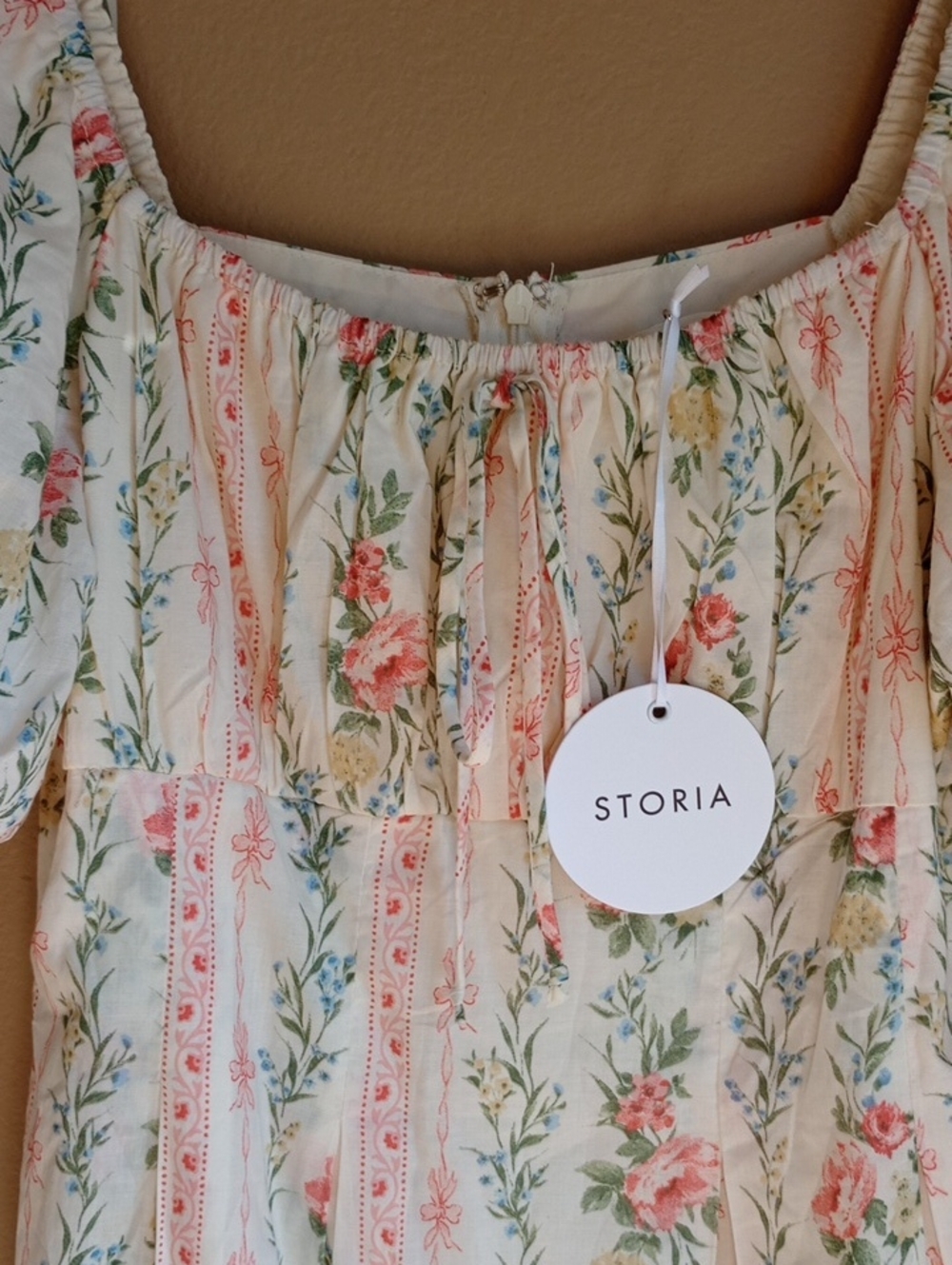 Storia Balloon Sleeve Garden Spring Floral Maxi Size M New With Tags - Picture 4 of 11